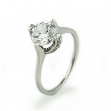 Sterling Silver Cubic Zirconia Solitaire Promise Ring