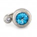 Sterling Silver Abstract White Sapphire Blue Topaz Cocktail Ring