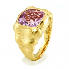 Sterling Silver Rose De France Amethyst Cocktail Ring