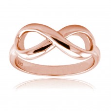 Sterling Silver Rose Gold Plated Infinity Ring