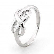 Sterling Silver Infinity Promise Knot Cubic Zirconia Ring