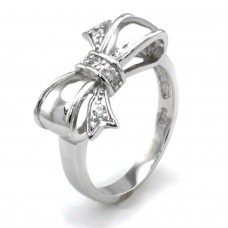 Sterling Silver Cute Bow Infinity Ring