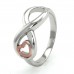 Sterling Silver Infinity Rose Gold Heart Ring