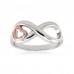 Sterling Silver Infinity Rose Gold Heart Ring