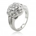 Sterling Silver Cubic Zirconia Floral Ring