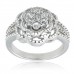 Sterling Silver Cubic Zirconia Floral Ring