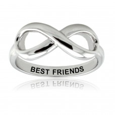 Sterling Silver Best Friends Engraved Infinity Ring