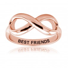 Sterling Silver Rose Gold Plated Best Friends Infinity Ring