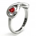 Sterling Silver Infinity Forever Love Red Heart CZ Ring