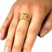 Sterling Silver Dangling Heart 18K Yellow Gold Plated Ring