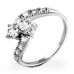 Sterling Silver Intertwined Cubic Zirconia Design Ring