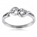 Sterling Silver Twisted Cubic Zirconia Design Ring