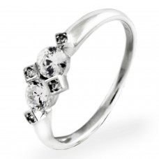 Sterling Silver Bouquet Cubic Zirconia Design Ring